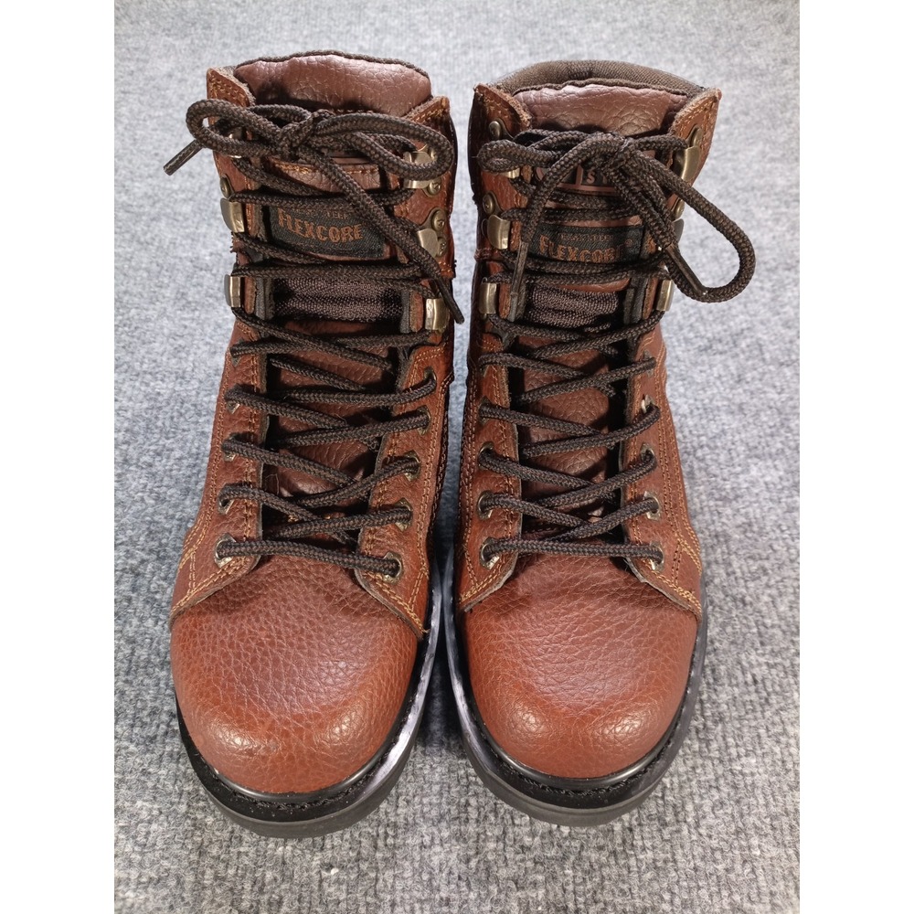 Texas Steer Kode Flexcore Work Boots Women's 6.5 W Brown Leather Lace Up 20130